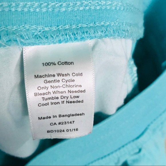 Talbots Aqua Cotton Cargo Roll-Up Pants Size 4 - Picture 8 of 9